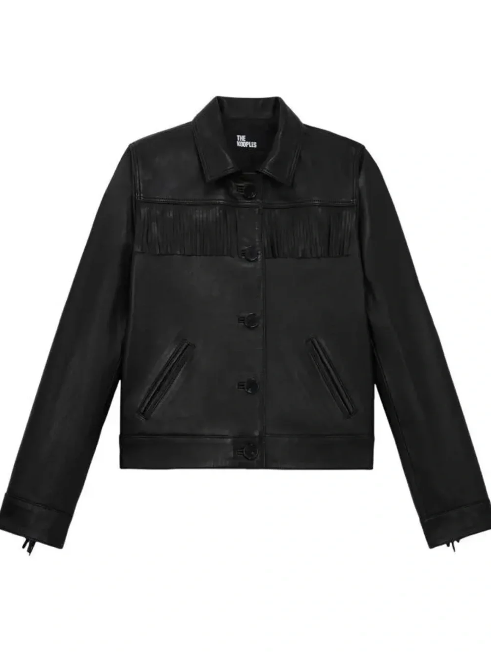 The Kooples Fringe Leather Jacket Western Sz 1